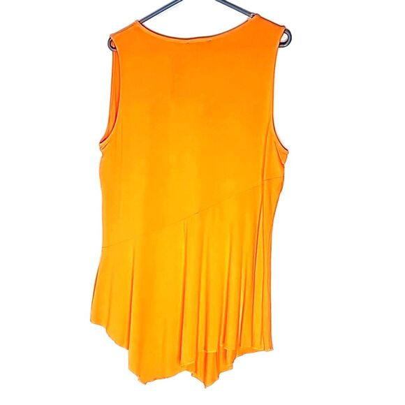 Blouse by Melissa Paige Asymmetrical in back Orange Size XL NWT - Picture 2 of 6